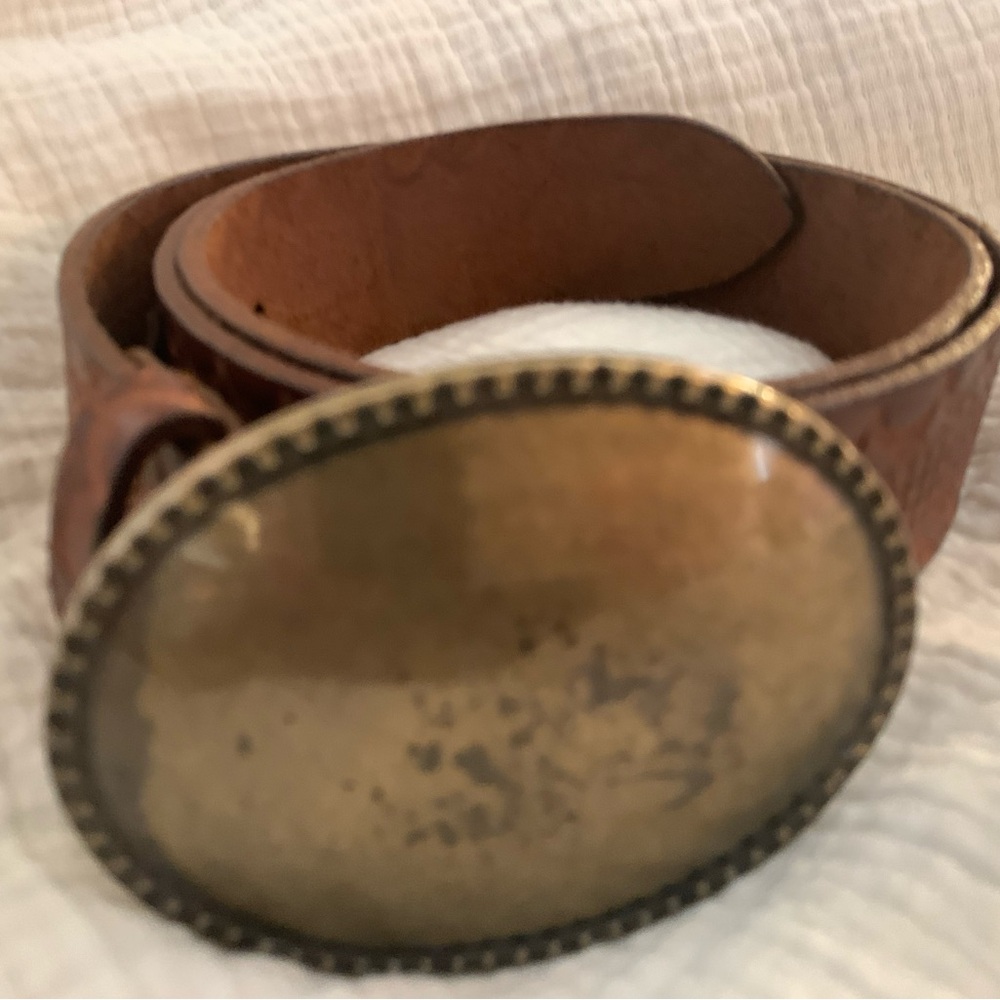 We The Free Cognac Belt with Gold Buckle - Picture 3 of 5